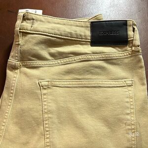 Express athletic skinny tan hyper stretch jeans